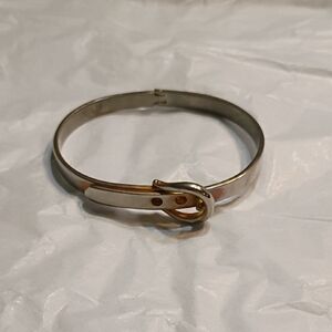 Silver and Gold Buckle Bracelet